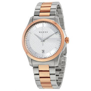  Shop Authentic Gucci G Timeless Silver Dial Two Tone Steel Strap Watch For Men - YA126447 - Luxxuri