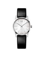  Shop Authentic Calvin Klein City White Dial Black Leather Strap Watch For Men - K2G211C6 - Luxxuri
