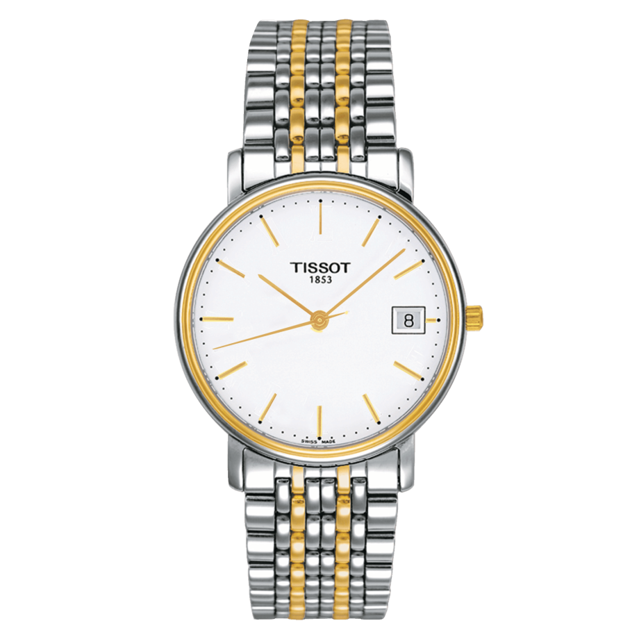 Shop Authentic Tissot Desire White Dial Two Tone Mesh Bracelet Two Tone Steel Watch For Men - T52.2.481.31 - Luxxuri
