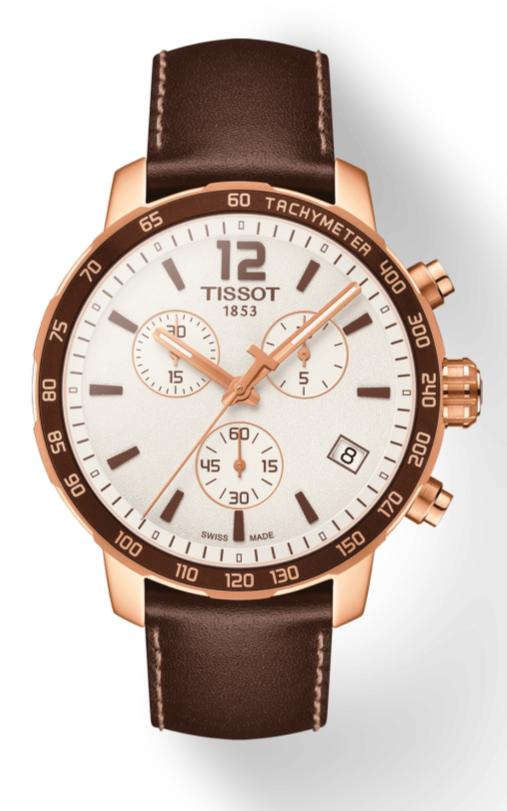  Shop Authentic Tissot Quickster Chronograph White Dial Brown Leather Strap Watch For Men - T095.417.36.037.02 - Luxxuri