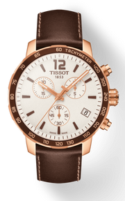  Shop Authentic Tissot Quickster Chronograph White Dial Brown Leather Strap Watch For Men - T095.417.36.037.02 - Luxxuri
