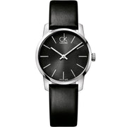  Shop Authentic Calvin Klein City Black Dial Black Leather Strap Watch For Women - K2G23107 - Luxxuri