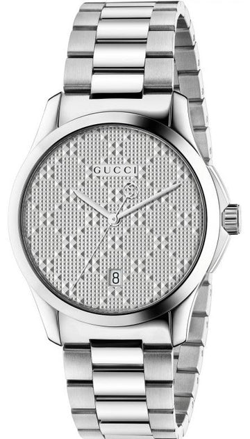  Shop Authentic Gucci G Timeless Silver Dial Silver Steel Strap Watch For Women - YA126551 - Luxxuri