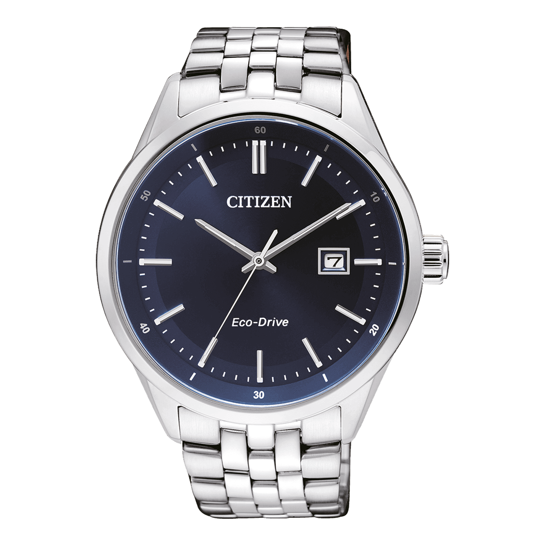  Shop Authentic Citizen Eco Drive Blue Dial Silver Steel Strap Watch For Men - BM7250-56L - Luxxuri