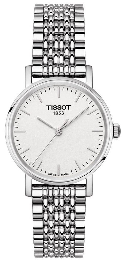  Shop Authentic Tissot Everytime Small White Dial Silver Mesh Bracelet Watch For Women - T109.210.11.031.00 - Luxxuri