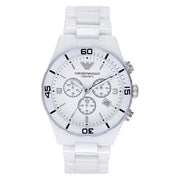  Shop Authentic Emporio Armani Ceramic Chronograph White Dial White Ceramic Strap Watch For Men - AR1424 - Luxxuri