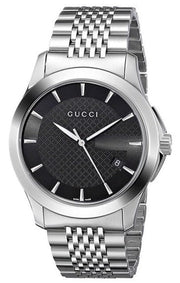 Shop Authentic Gucci G Timeless Black Dial Silver Steel Strap Watch For Men - YA126402 - Luxxuri