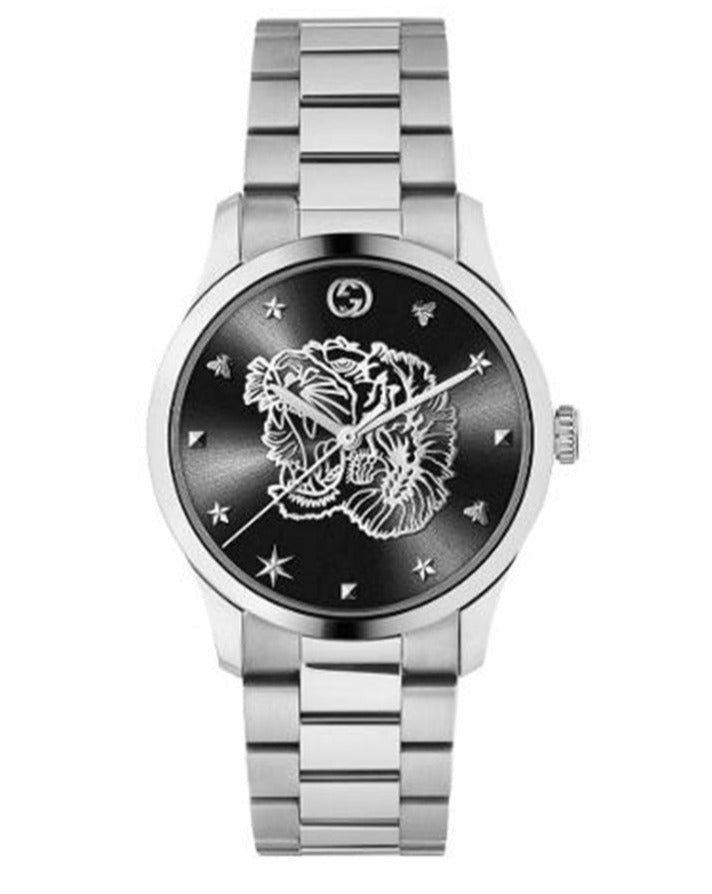  Shop Authentic Gucci G Timeless Diamonds Black Dial Silver Steel Strap Watch For Women - YA1264125 - Luxxuri