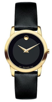  Shop Authentic Movado Museum Classic Black Dial Black Leather Strap Watch For Women - 0606877 - Luxxuri