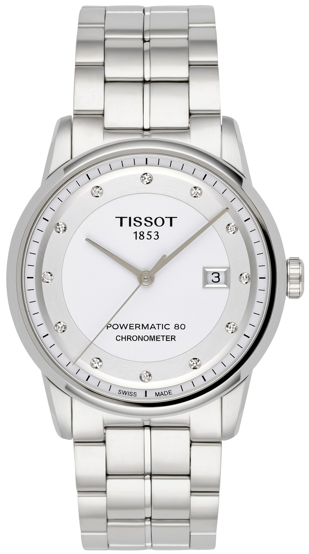  Shop Authentic Tissot T Classic Luxury Powermatic 80 White Dial Silver Steel Strap Watch For Men - T086.408.11.016.00 - Luxxuri