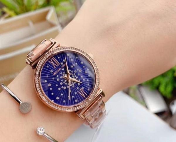  Shop Authentic Michael Kors Darci Blue Dial Rose Gold Steel Strap Watch for Women - MK3728 - Luxxuri