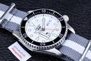  Shop Authentic Seiko 5 Sports x Peanuts Surfboard Snoopy Limited Edition White Dial Two Tone NATO Strap Watch For Men - SRPK25K1 - Luxxuri