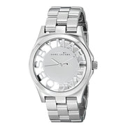  Shop Authentic Marc Jacobs Henry Transparent Silver Dial Silver Steel Strap Watch for Women - MBM3205 - Luxxuri