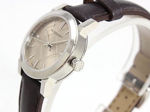  Shop Authentic Burberry The City Beige Dial Brown Leather Strap Watch for Women - BU9208 - Luxxuri