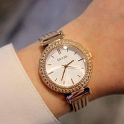  Shop Authentic Guess Monroe Silver Dial Rose Gold Steel Strap Watch For Women - W1152L3 - Luxxuri