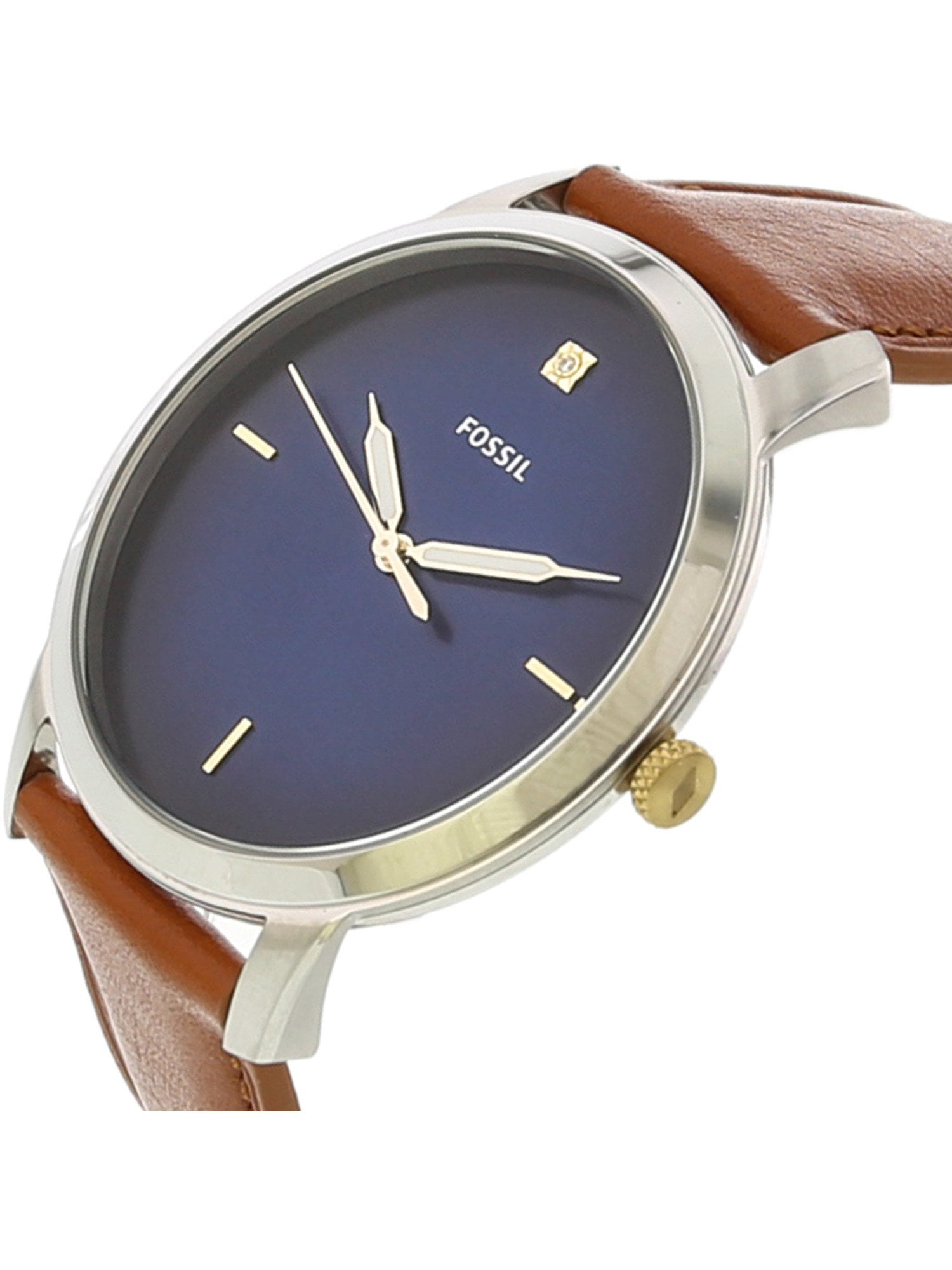  Shop Authentic Fossil The Minimalist 3H Blue Dial Brown Leather Strap Watch for Men - FS5499 - Luxxuri