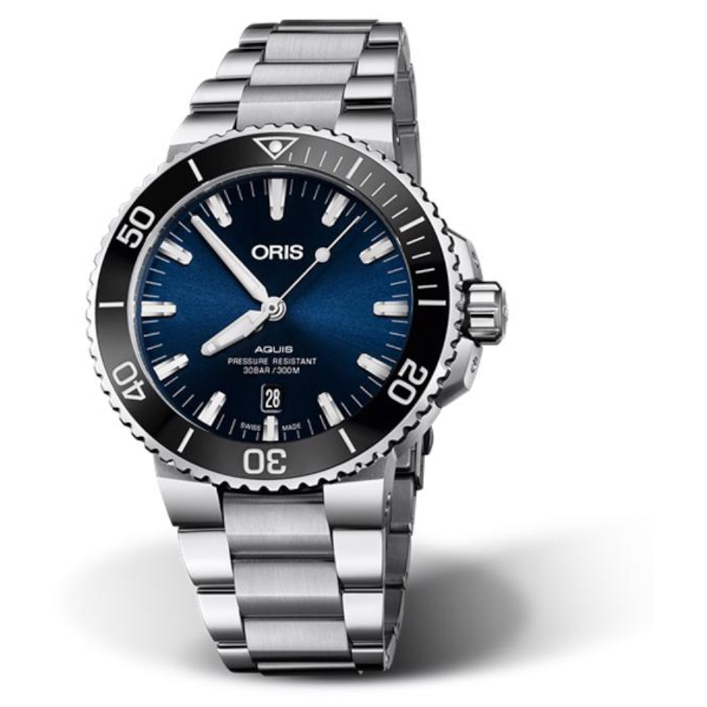  Shop Authentic Oris Aquis Date Blue Dial Silver Steel Strap Watch for Men - 0173377304135-0782405PEB - Luxxuri