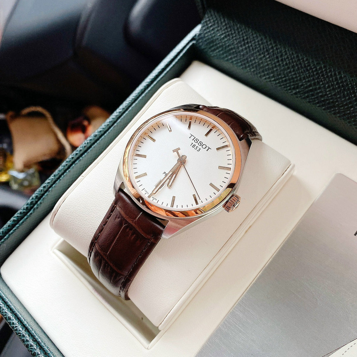  Shop Authentic Tissot T Classic PR 100 Quartz White Dial Brown Leather Strap Watch for Men - T101.410.26.031.00 - Luxxuri