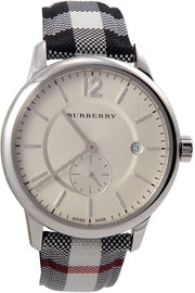  Shop Authentic Burberry The Classic Horseferry Silver Dial Black Leather Strap Watch for Men - BU10002 - Luxxuri