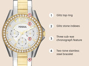 Shop Authentic Fossil Riley White Dial Two Tone Steel Strap Watch for Women - ES3204 - Luxxuri