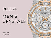  Shop Authentic Bulova Octova Crystal Silver Dial Two Tone Steel Strap Watch for Men - 98C133 - Luxxuri