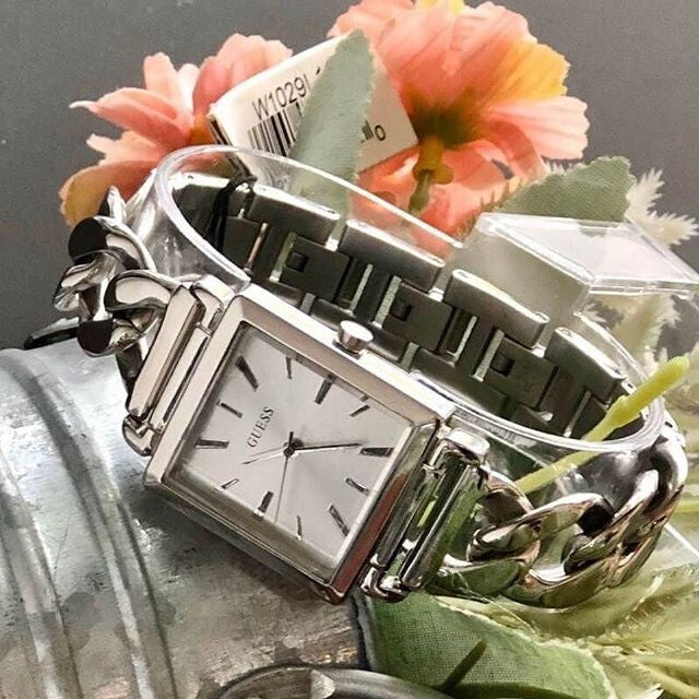  Shop Authentic Guess Vanity Silver Dial Silver Steel Strap Watch for Women - W1029L1 - Luxxuri