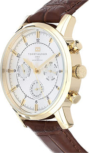  Shop Authentic Tommy Hilfiger Harrison White Dial Brown Leather Strap Watch for Men - 1790874 - Luxxuri