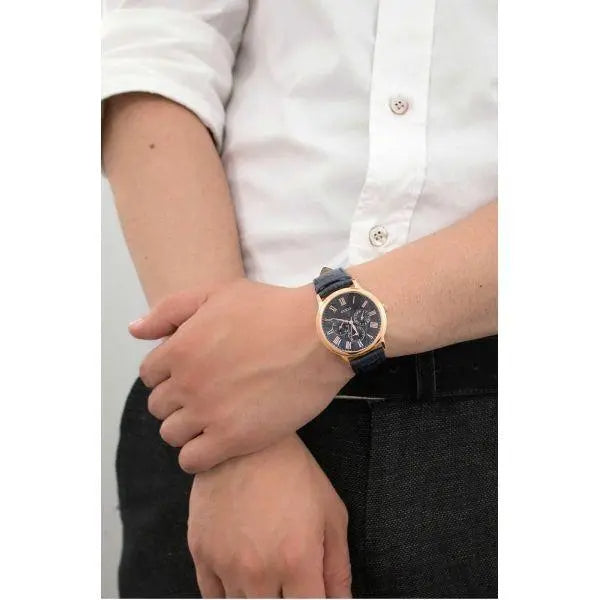  Shop Authentic Guess Analog Blue Dial Blue Leather Strap Watch For Men - W0496G4 - Luxxuri
