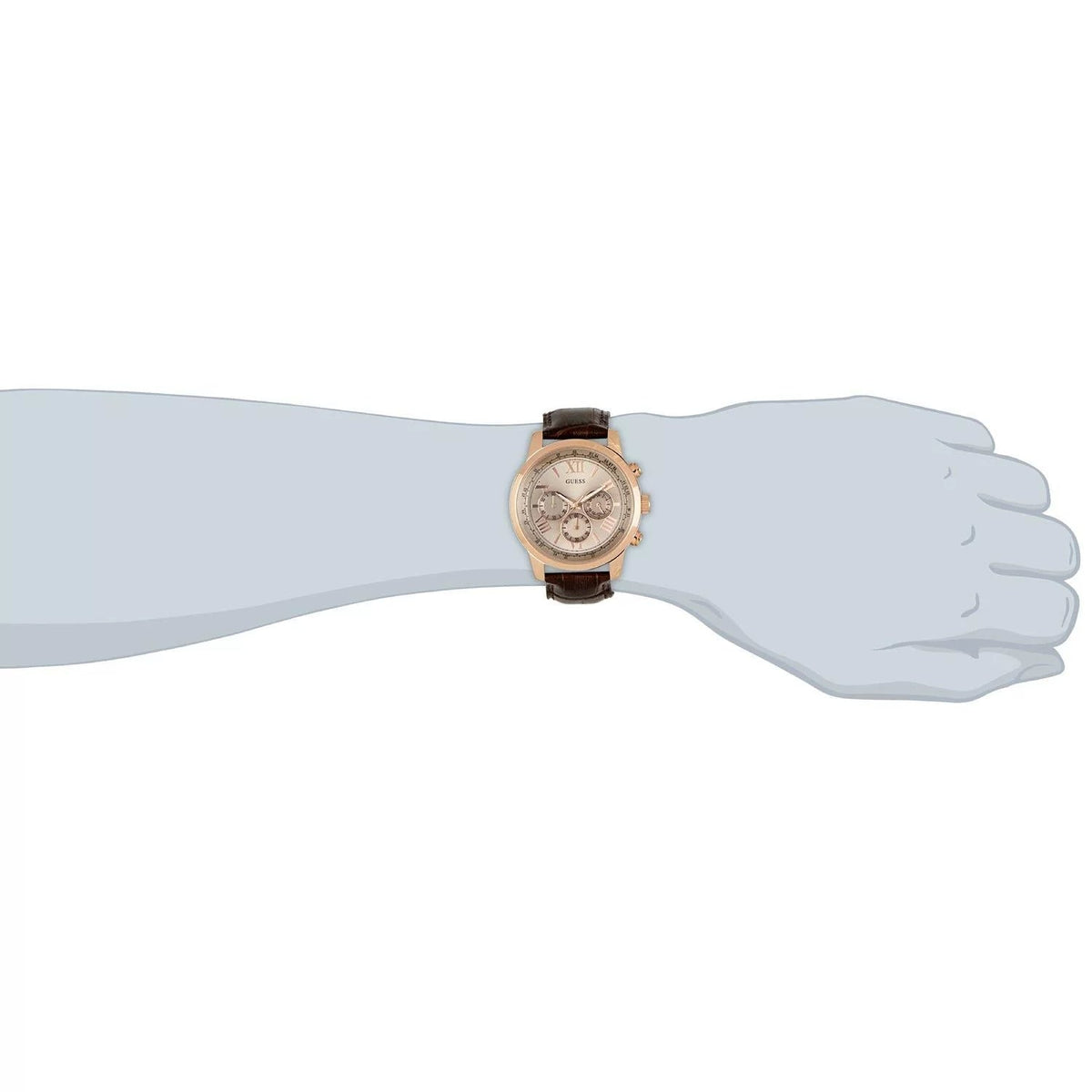  Shop Authentic Guess Horizon Quartz Champagne Dial Brown Leather Strap Watch For Women - W0380G4 - Luxxuri