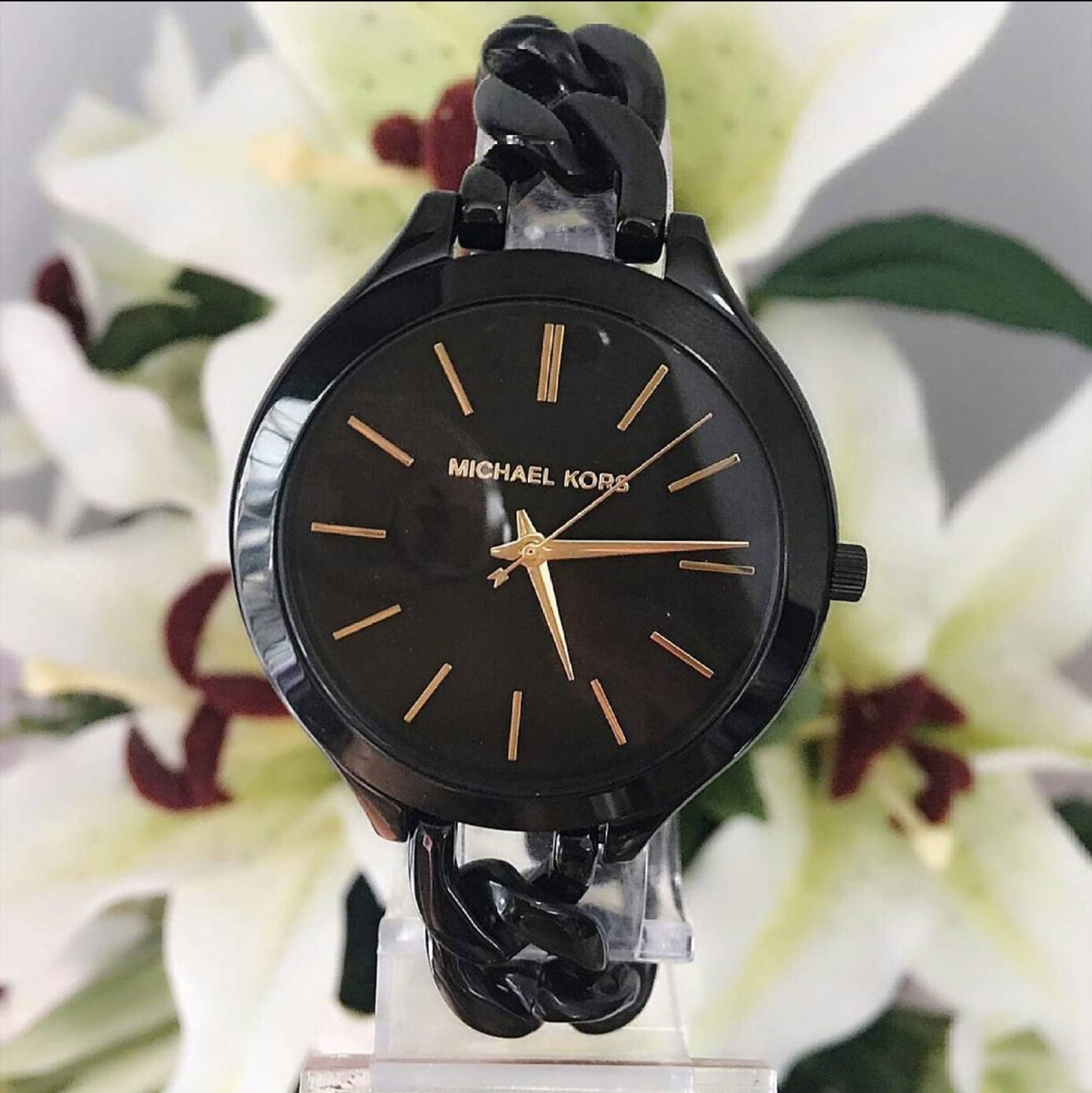  Shop Authentic Michael Kors Slim Runway Black Dial Black Steel Strap Watch for Women - MK3317 - Luxxuri