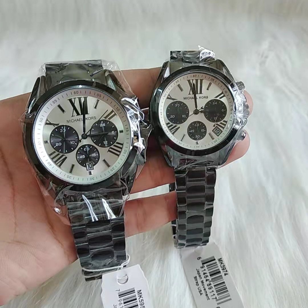  Shop Authentic Michael Kors Bradshaw Chronograph Quartz White Dial Grey Steel Strap Watch For Men - MK5952 - Luxxuri