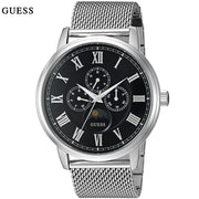  Shop Authentic Guess Delancey Black Dial Silver Mesh Bracelet Watch for Men - W0871G1 - Luxxuri