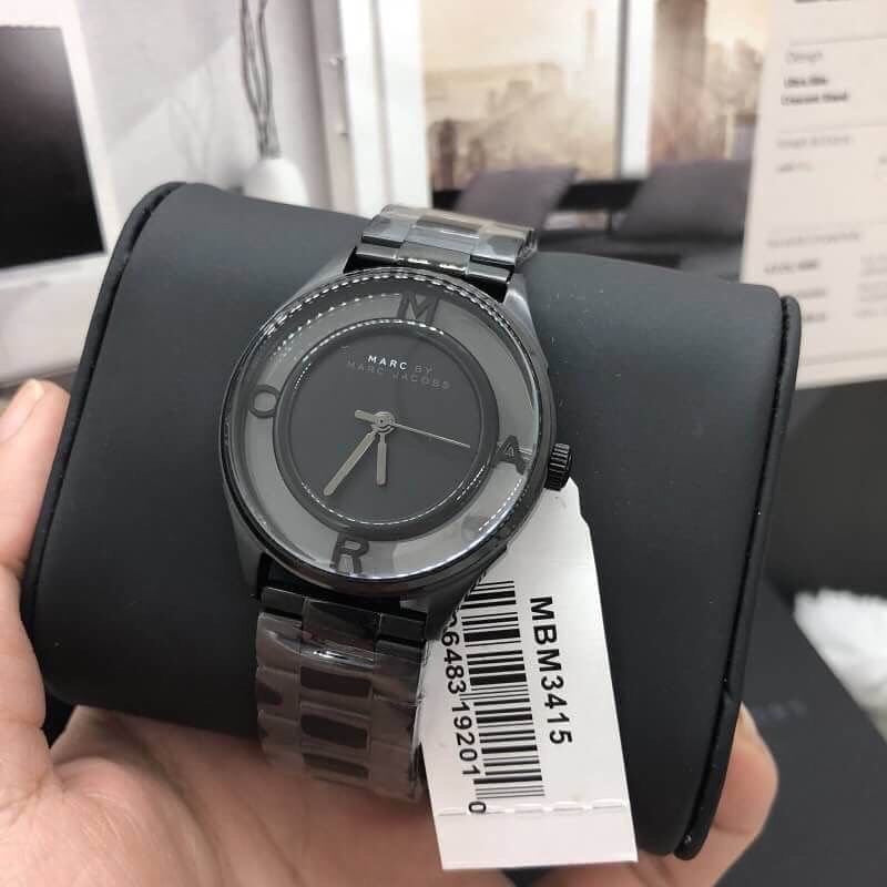  Shop Authentic Marc Jacobs Tether Transparent Black Dial Black Steel Strap Watch for Women - MBM3415 - Luxxuri