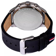  Shop Authentic Tommy Hilfiger Lexor Silver Dial Black Leather Strap Watch For Men - 1791489 - Luxxuri