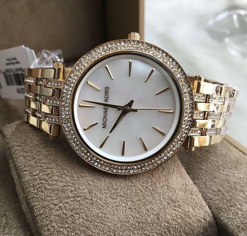  Shop Authentic Michael Kors Darci Mother of Pearl Dial Gold Steel Strap Watch for Women - MK3219 - Luxxuri