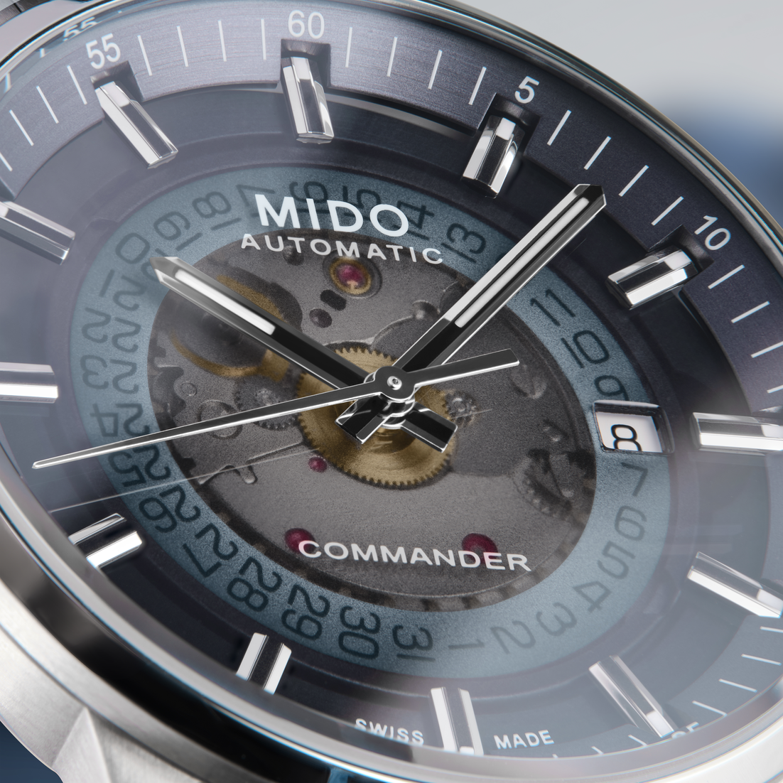  Shop Authentic Mido Commander Automatic Gradient Black Dial Silver Steel Strap Watch For Men - M021.407.11.411.00 - Luxxuri