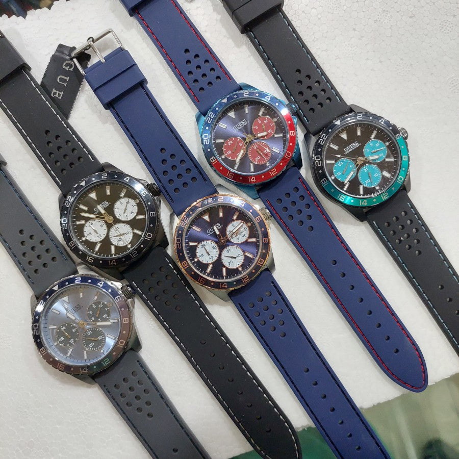  Shop Authentic Guess Odyssey Analog Blue Dial Blue Rubber Strap Watch For Men - W1108G1 - Luxxuri