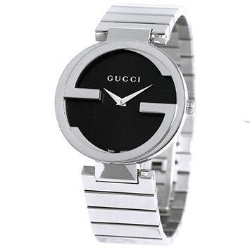  Shop Authentic Gucci G Interlocking Black Dial Silver Steel Strap Watch For Women - YA133307 - Luxxuri