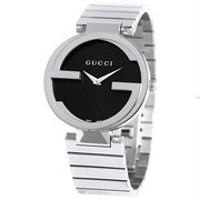  Shop Authentic Gucci G Interlocking Black Dial Silver Steel Strap Watch For Women - YA133307 - Luxxuri