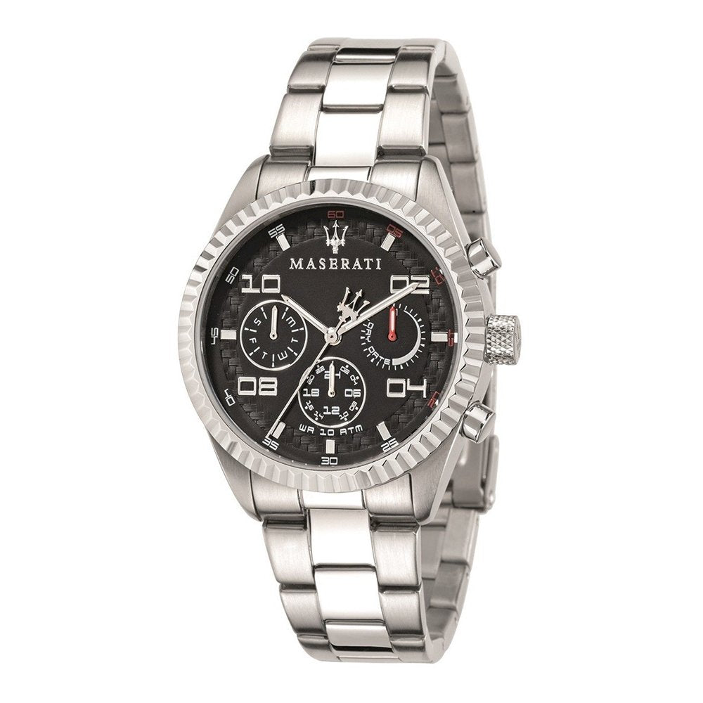  Shop Authentic Maserati Competizione Chronograph Black Dial Silver Steel Strap Watch For Men - R8853100012 - Luxxuri