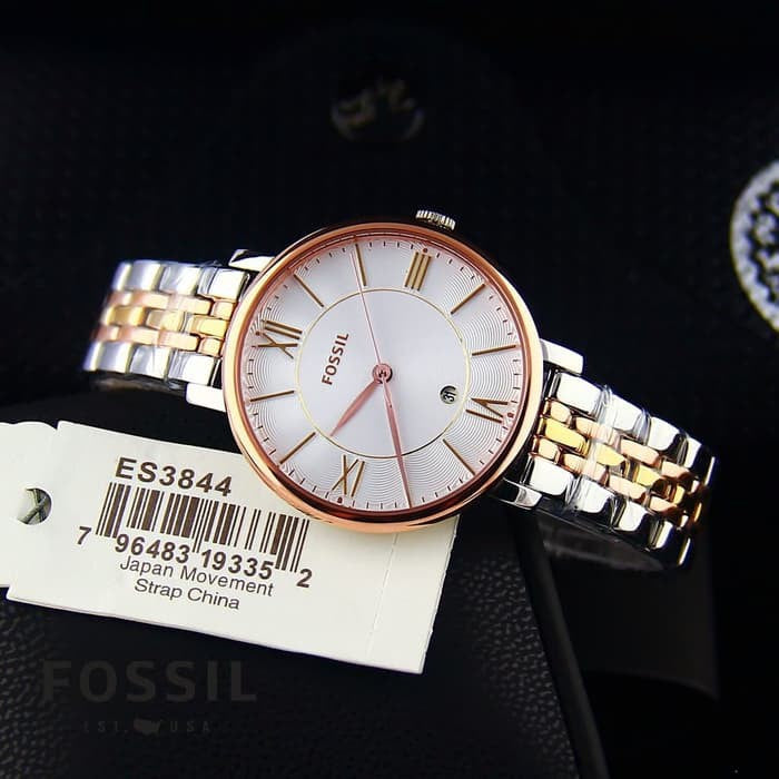  Shop Authentic Fossil Jacqueline White Dial Two Tone Steel Strap Watch for Women - ES3844 - Luxxuri