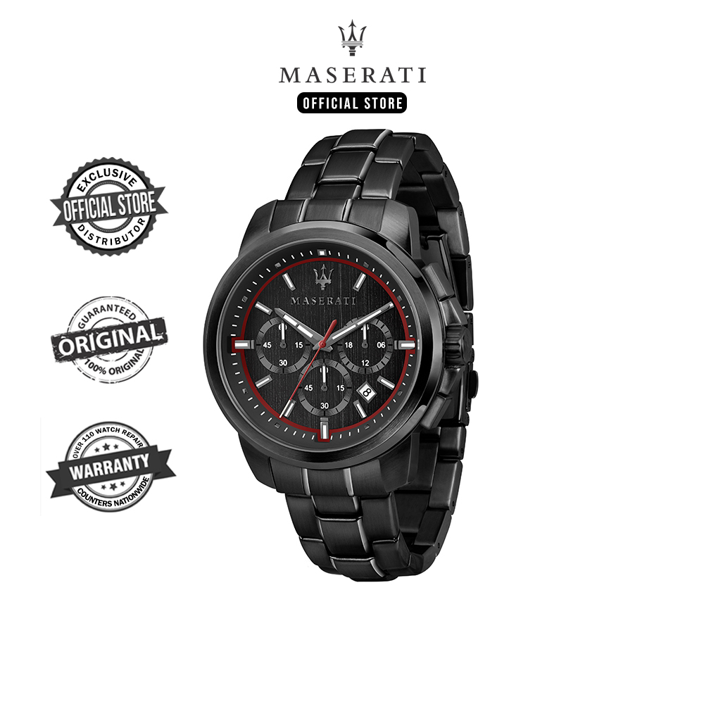  Shop Authentic Maserati Successo 44mm Black Dial Black Steel Strap Watch For Men - R8873621014 - Luxxuri