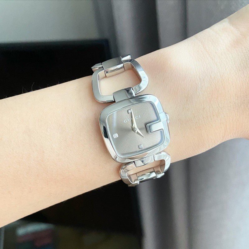  Shop Authentic Gucci G Gucci Brown Dial Silver Steel Strap Watch For Women - YA125503 - Luxxuri