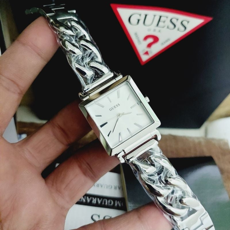  Shop Authentic Guess Vanity Silver Dial Silver Steel Strap Watch for Women - W1029L1 - Luxxuri