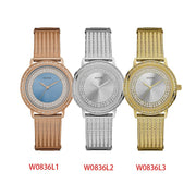  Shop Authentic Guess Willow Two Tine Dial Gold Mesh Bracelet Watch For Women - W0836L3 - Luxxuri