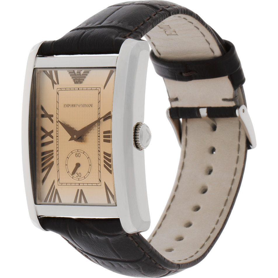  Shop Authentic Emporio Armani Classic Brown Dial Brown Leather Strap Watch For Men - AR1605 - Luxxuri