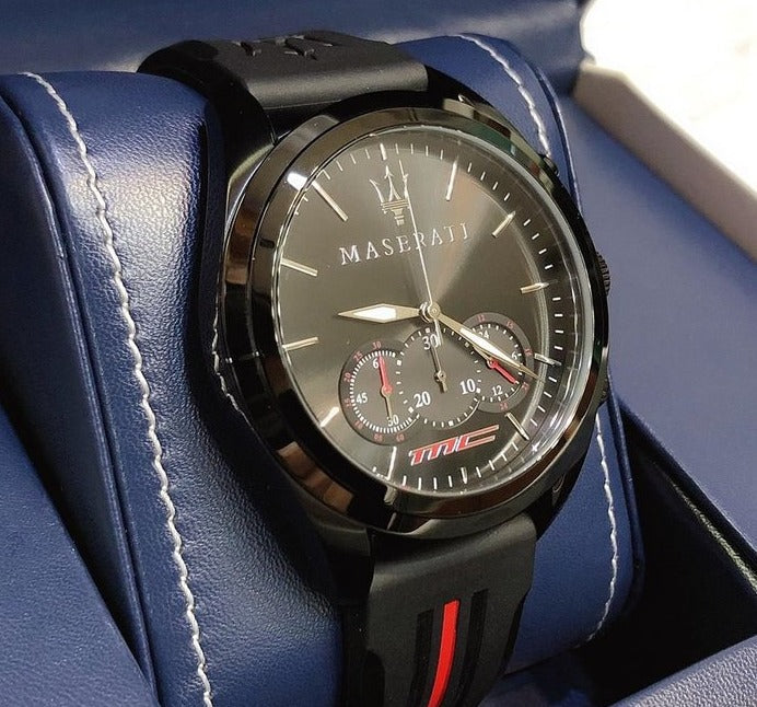  Shop Authentic Maserati Traguardo Chronograph Black Dial Black Rubber Strap Watch For Men - R8871612004 - Luxxuri