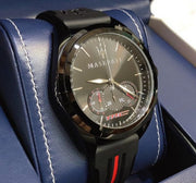  Shop Authentic Maserati Traguardo Chronograph Black Dial Black Rubber Strap Watch For Men - R8871612004 - Luxxuri
