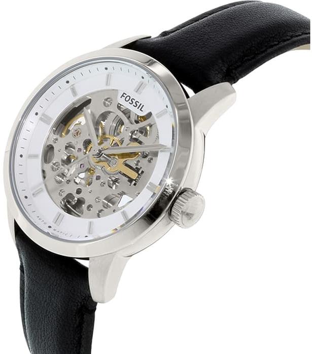  Shop Authentic Fossil Townsman Automatic Skeleton White Dial Black Leather Strap Watch for Men - ME3085 - Luxxuri