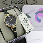  Shop Authentic Fossil Georgia Black Dial Black Leather Strap Watch for Women - ES3148 - Luxxuri